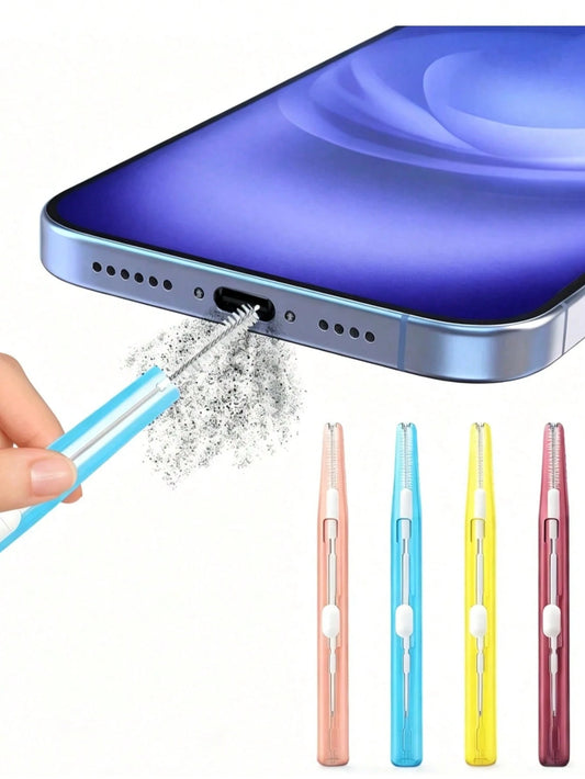 1pc Phone Charging Port Cleaning Kit, Smartphone Cleaning Tool Set, Anti-Clogging Mini Brush Head And Double-Sided Hook Phone Cleaning Tool, Suitable For Smartphones, Tablets, Earphones And Charging P