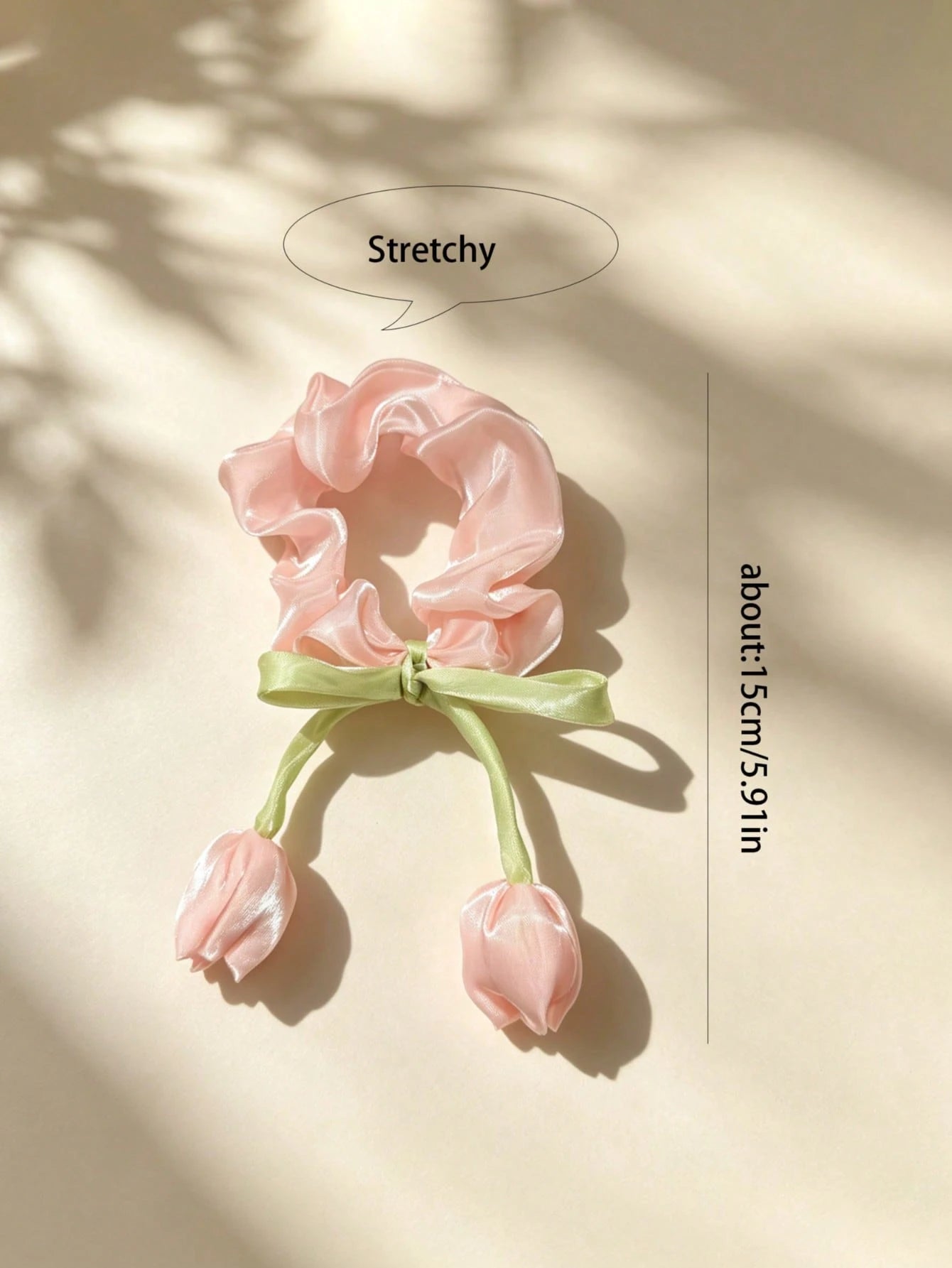 1pc Pink And White Tulip Car Gear Shift Decor, Women's Car Interior Decoration Accessory