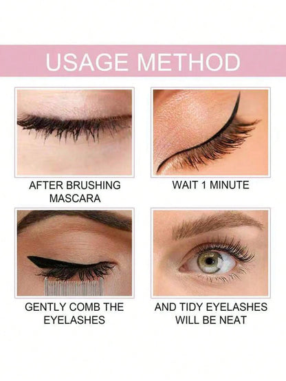 1pc Pink Steel Needle Eyelash Brush Set With Stainless Steel Fine-Tooth Portable Eyelash Curler Assist Tool, Eye Makeup Tool, False Eyelash Comb Tool