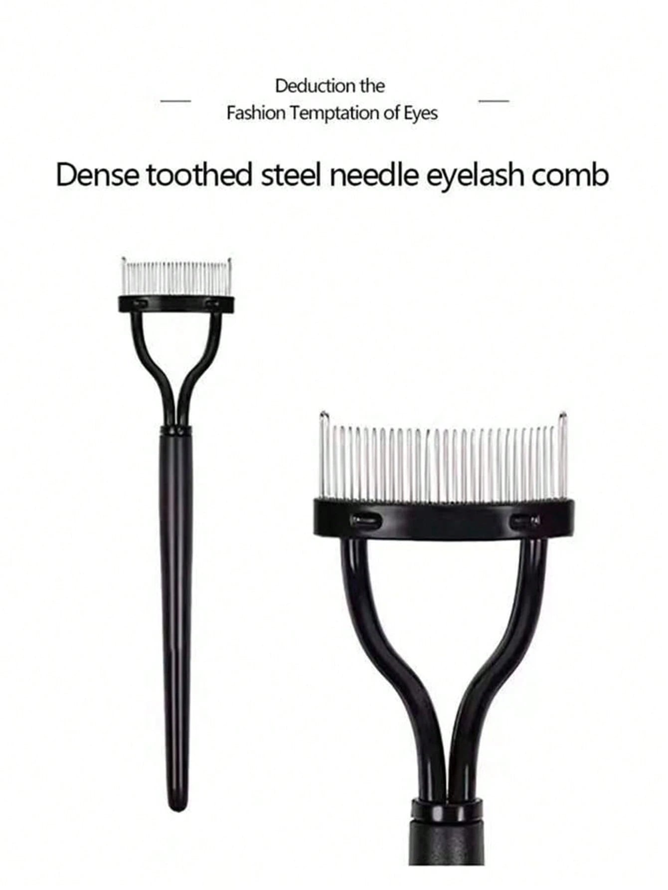 1pc Pink Steel Needle Eyelash Brush Set With Stainless Steel Fine-Tooth Portable Eyelash Curler Assist Tool, Eye Makeup Tool, False Eyelash Comb Tool