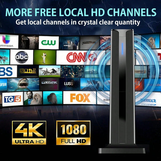 1Pc Plain 2026 New Indoor Digital HDTV Antenna, 7.0in 360° Long Range Receiver With 3M Stick Base, Easy Install Cable-Free TV Aerial For Smart TV Local Channels Home Electronic Accessories