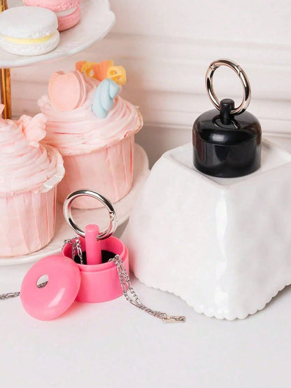 1pc Portable Jewelry Storage Box,Pill Box Key Chain Container, Key Chain, Portable Ring Holder Key Chain, Women Travel Ring Holder Key Chain, Earrings, Rings, Small Round Metal Ring Box, Convenient Fo