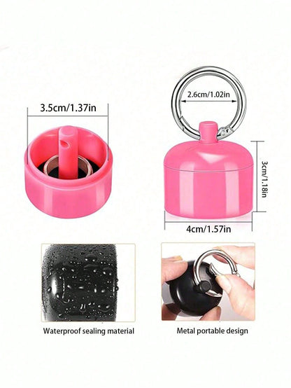 1pc Portable Jewelry Storage Box,Pill Box Key Chain Container, Key Chain, Portable Ring Holder Key Chain, Women Travel Ring Holder Key Chain, Earrings, Rings, Small Round Metal Ring Box, Convenient Fo