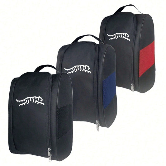1pc Portable Mini Nylon Golf Shoe Bag, Tiger Stripe Pattern, Can Be Used For Storing Tools