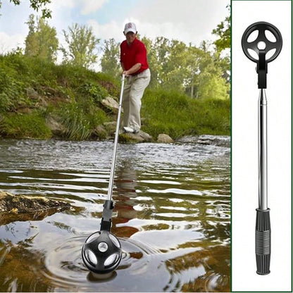 1pc Portable Stainless Steel Golf Ball Retriever- Durable & Adjustable, Extends Up To 195cm/76.77in, Suitable For Water Golf Balls, Telescopic Golf Accessory, Fit For All Golfers