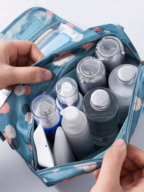 1PC Portable Travel Makeup Bag, Large Capacity Cosmetic Storage Bag, Waterproof Bathroom Toiletry Bag, Women's Makeup Brush Bag, Travel Handbag, Suitable For Storing And Organizing Lipstick, Eyebrow P