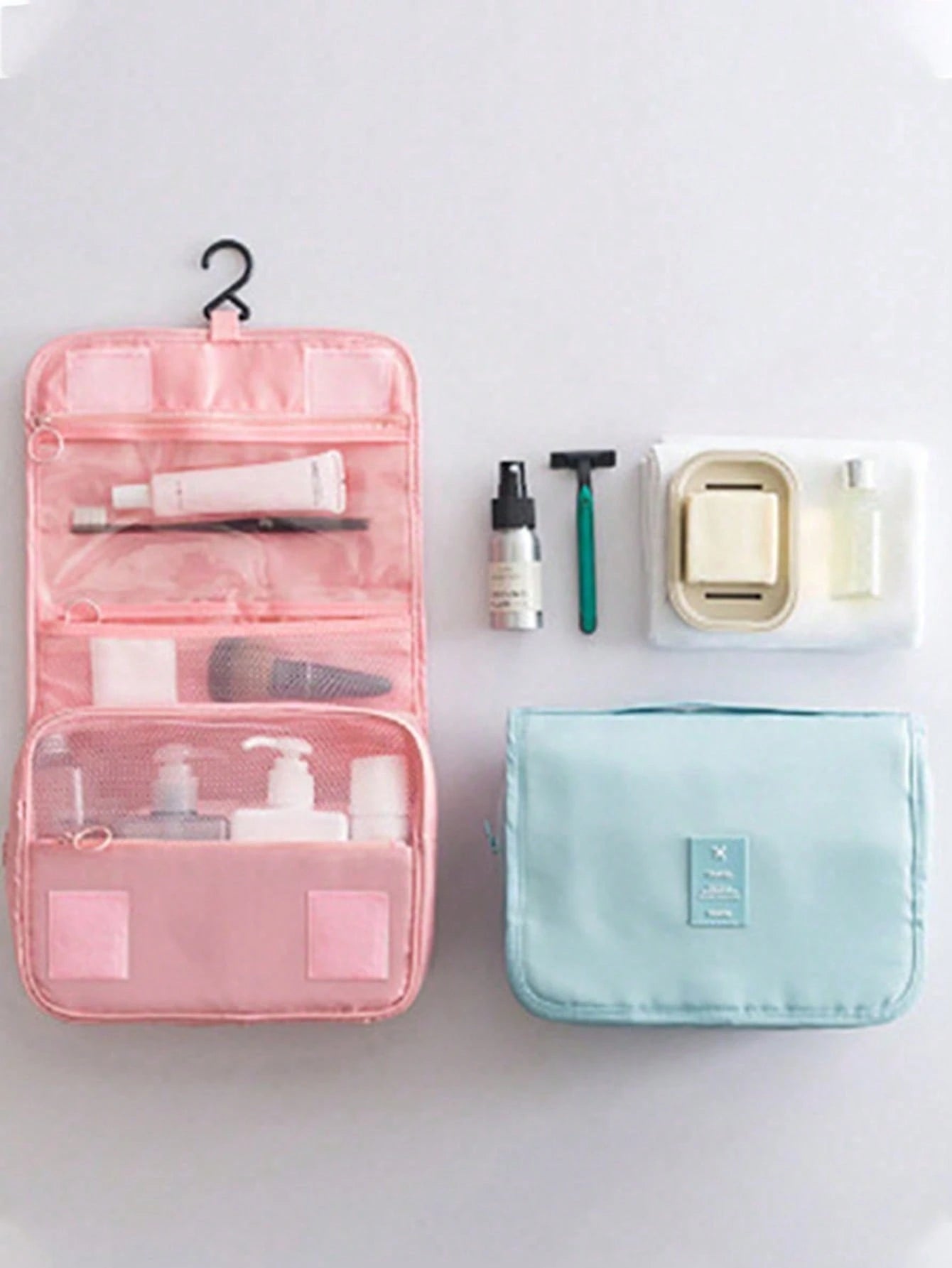 1PC Portable Travel Makeup Bag, Large Capacity Cosmetic Storage Bag, Waterproof Bathroom Toiletry Bag, Women's Makeup Brush Bag, Travel Handbag, Suitable For Storing And Organizing Lipstick, Eyebrow P