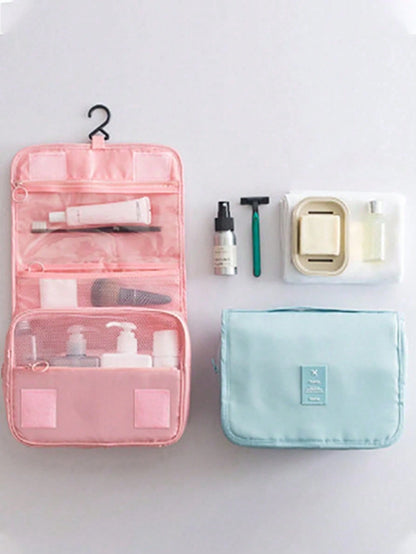 1PC Portable Travel Makeup Bag, Large Capacity Cosmetic Storage Bag, Waterproof Bathroom Toiletry Bag, Women's Makeup Brush Bag, Travel Handbag, Suitable For Storing And Organizing Lipstick, Eyebrow P