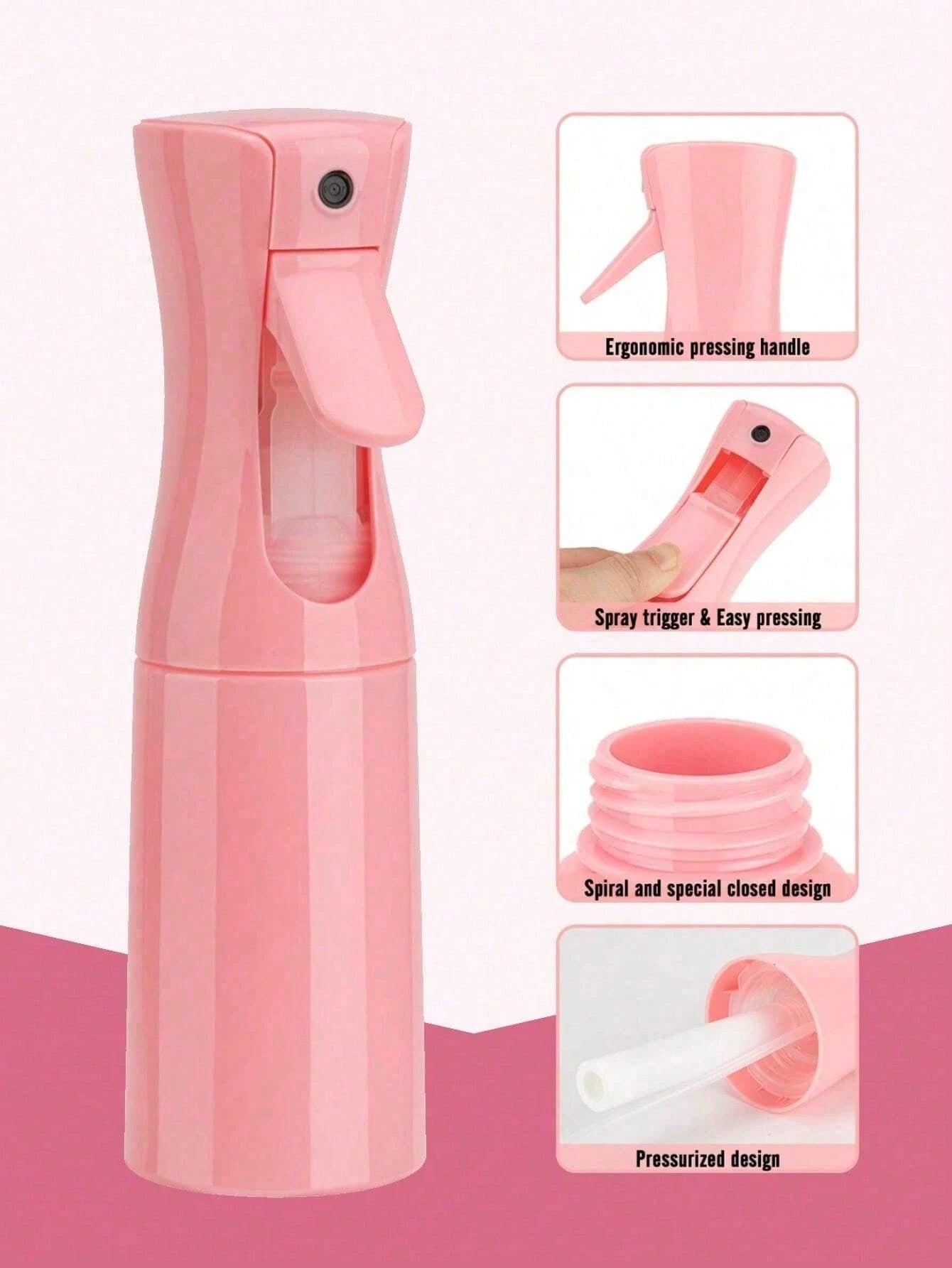 1pc Professional High Pressure Atomizing Spray Bottle, 200ML/300ML High Pressure Continuous Automatic Airless Fine Mist Sprayer, Hair Styling Tool, Hair Care Products & Accessories, Salon Beauty Trave