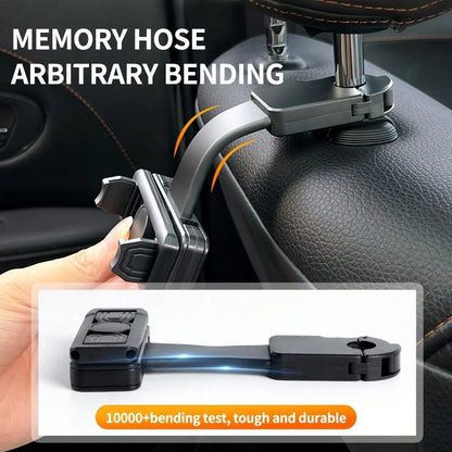 1pc Rear Seat Headrest Phone Holder, 360° Rotatable Adjustable Multi-Function Hanger Hook Type Phone Mount, Suitable For Car Travel, Home Car Accessories