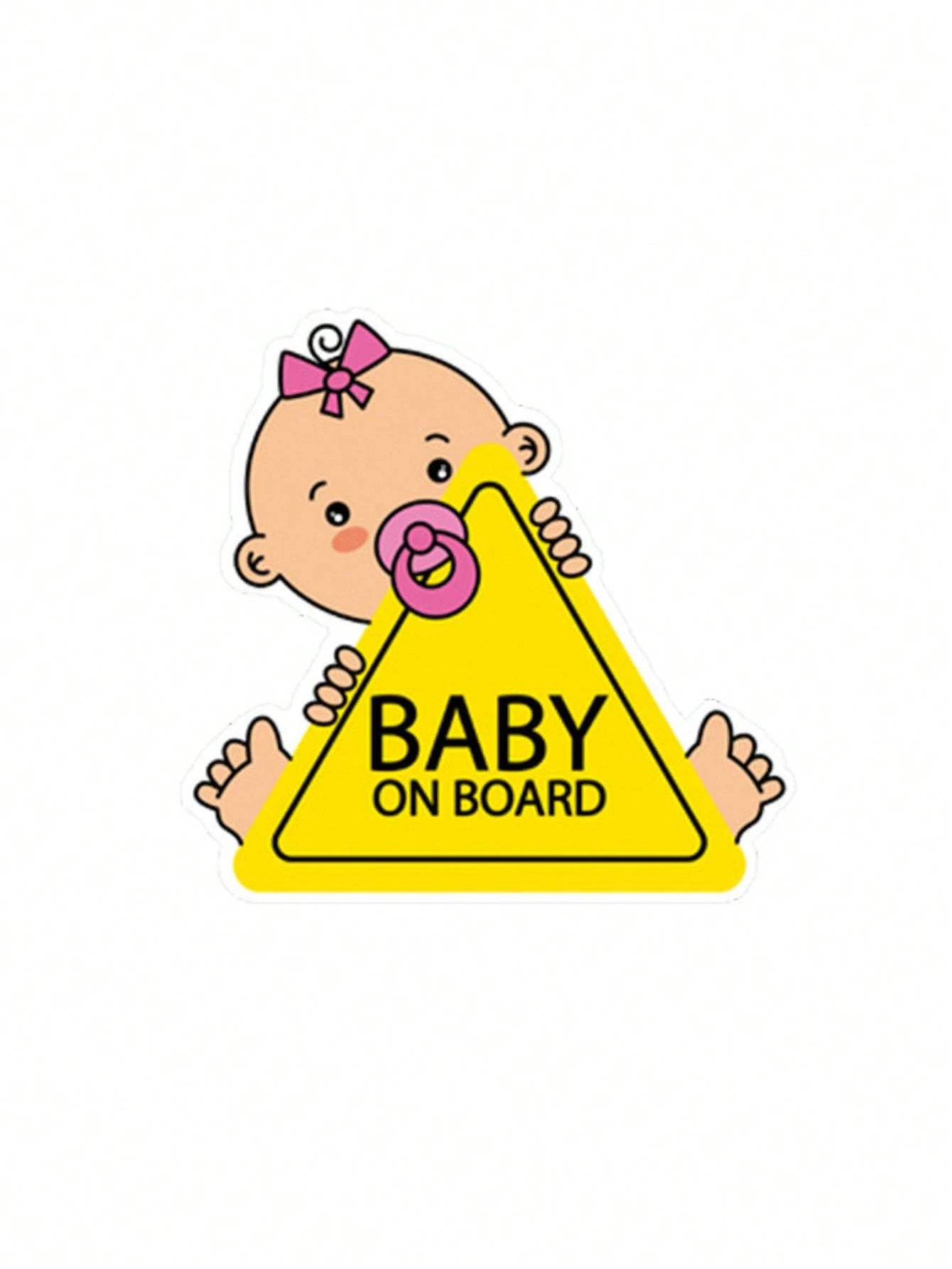 1pc Reflective Baby On Board Sticker With English Warning Message For Inner Car Window