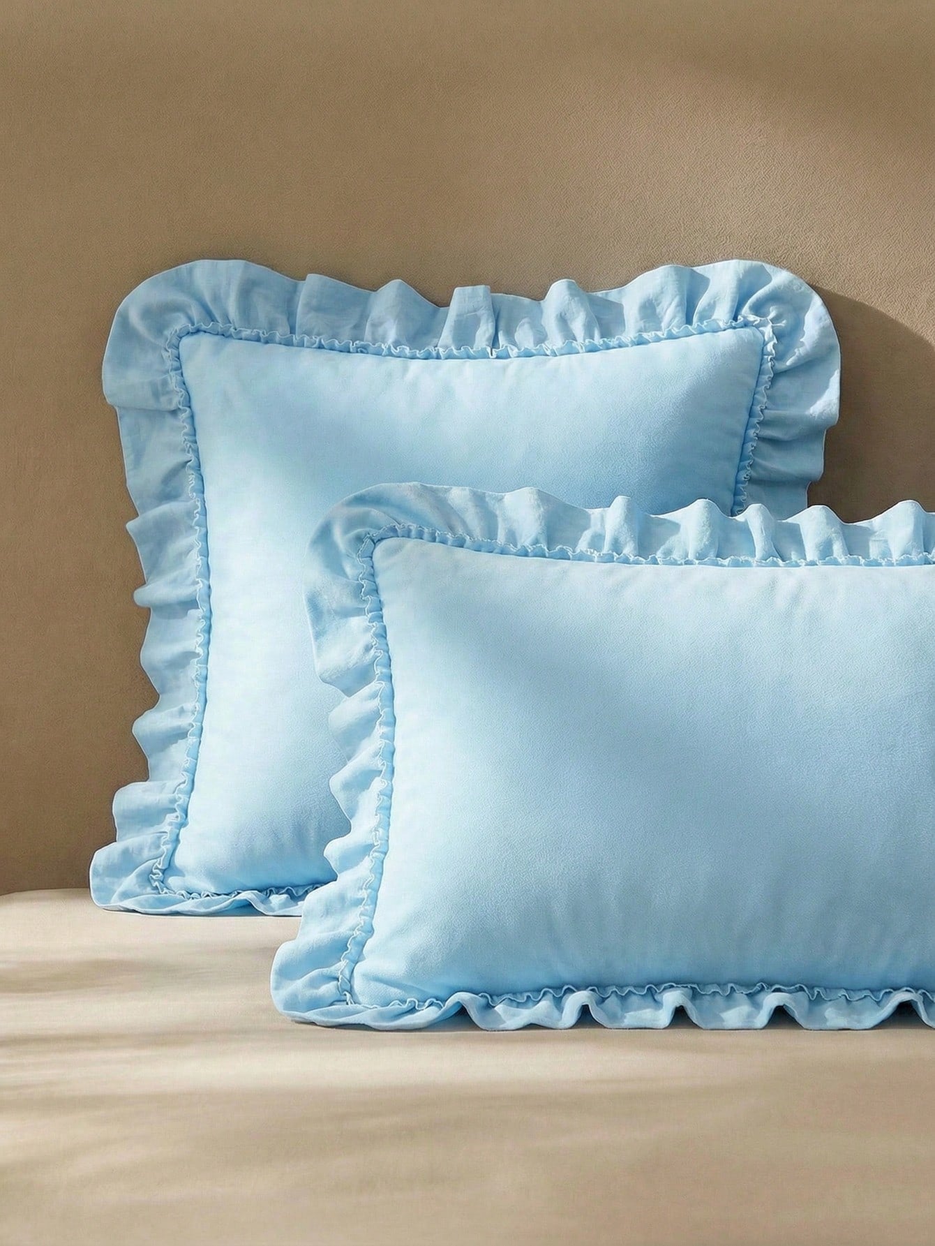 1pc Romantic French Ruffled Quilted Envelope Pillow Cover (Filling Not Included), Fashionable & Romantic Bedroom/Dorm/Sofa Decorative Cushion Cover, Couple/Friend Gift, Machine Washable, Oeko-Tex Cert
