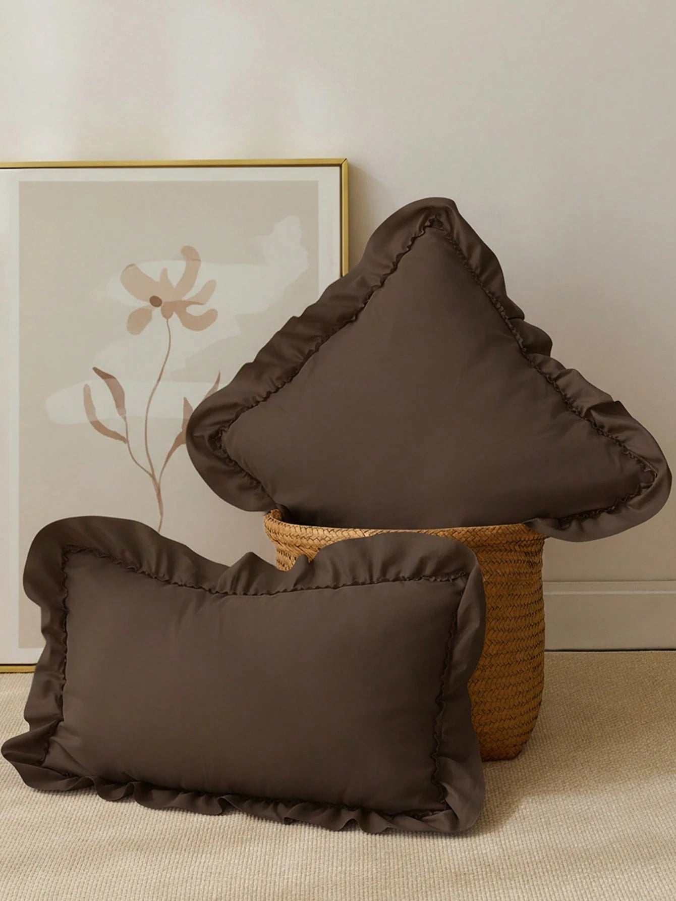 1pc Romantic French Ruffled Quilted Envelope Pillow Cover (Filling Not Included), Fashionable & Romantic Bedroom/Dorm/Sofa Decorative Cushion Cover, Couple/Friend Gift, Machine Washable, Oeko-Tex Cert