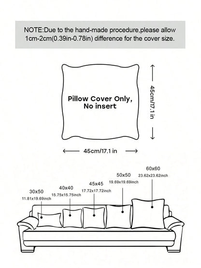 1pc Romantic French Style Ruffled Quilted Envelope Without Filler, Chic Romantic Decorative Throw Pillowcase For Bedroom/Dorm/Sofa/Couch, Gift For Lover, Friend. Machine Washable. Oeko-Tex Certified.