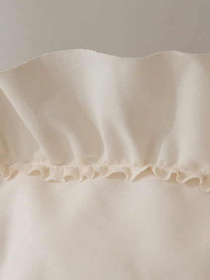 1pc Romantic French Style Ruffled Quilted Envelope Without Filler, Chic Romantic Decorative Throw Pillowcase For Bedroom/Dorm/Sofa/Couch, Gift For Lover, Friend. Machine Washable. Oeko-Tex Certified.