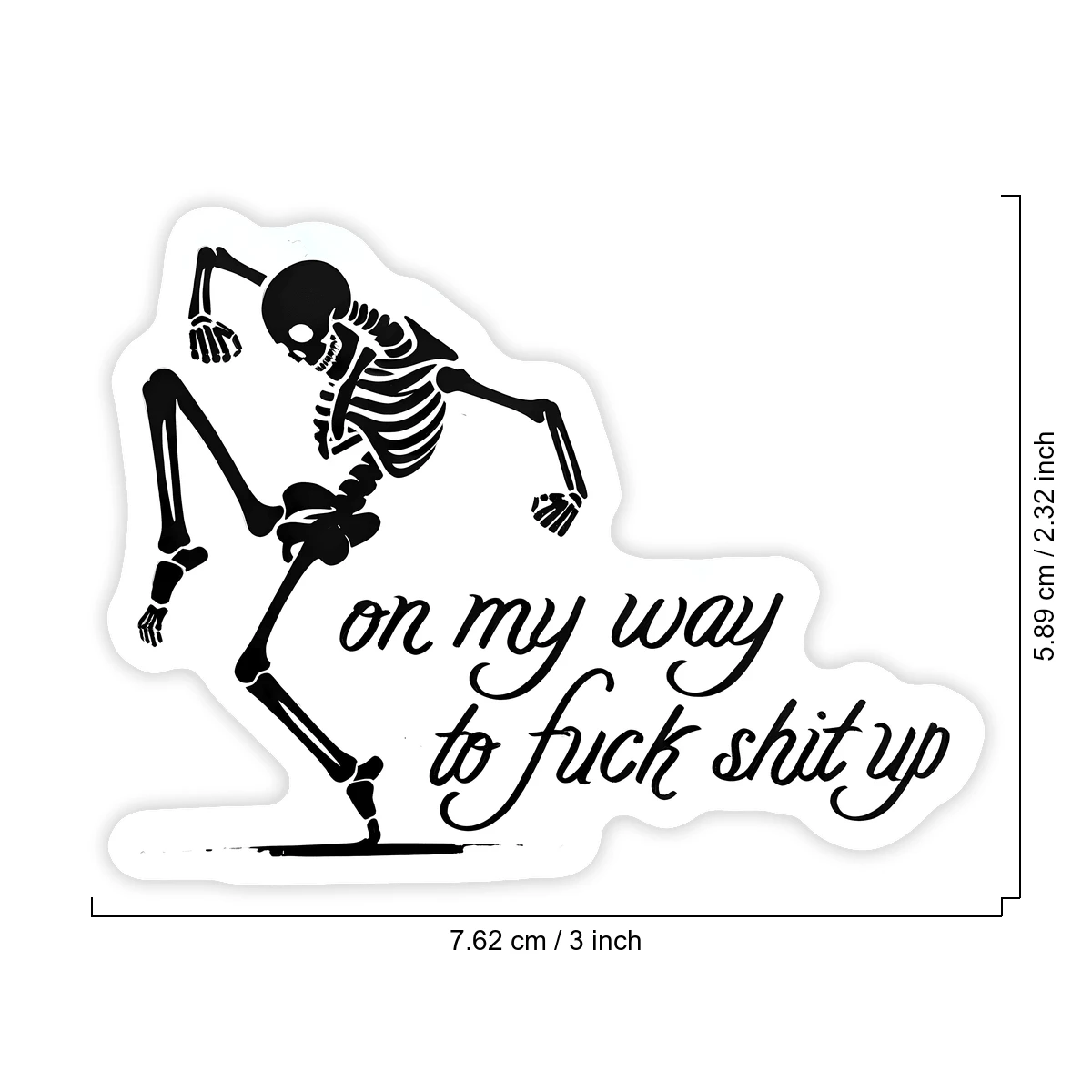 1PC Sarcastic Skeleton Sassy Sticker, Funny Halloween Vibe Quote Vinyl Decal For Laptop Water Bottle Notebook, Waterproof Spooky Aesthetic Decal Sticker, Stationery Scrapbook Accessories Gift For Frie