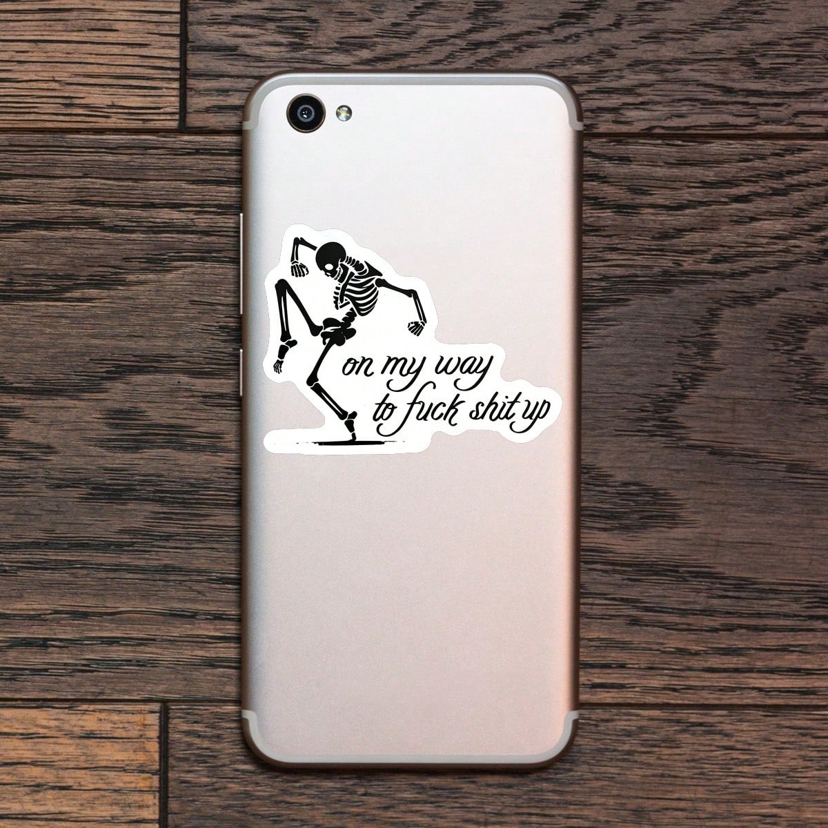 1PC Sarcastic Skeleton Sassy Sticker, Funny Halloween Vibe Quote Vinyl Decal For Laptop Water Bottle Notebook, Waterproof Spooky Aesthetic Decal Sticker, Stationery Scrapbook Accessories Gift For Frie