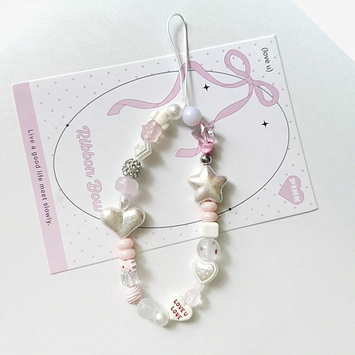 1pc Sea Salt Star Shell Handmade DIY Beaded CCD Camera Lanyard, Fresh Camera Charm With Star, Heart And Round Beads, Phone Chain Strap, CCD Camera Pendant Chain, Versatile Phone Lanyard For Girls