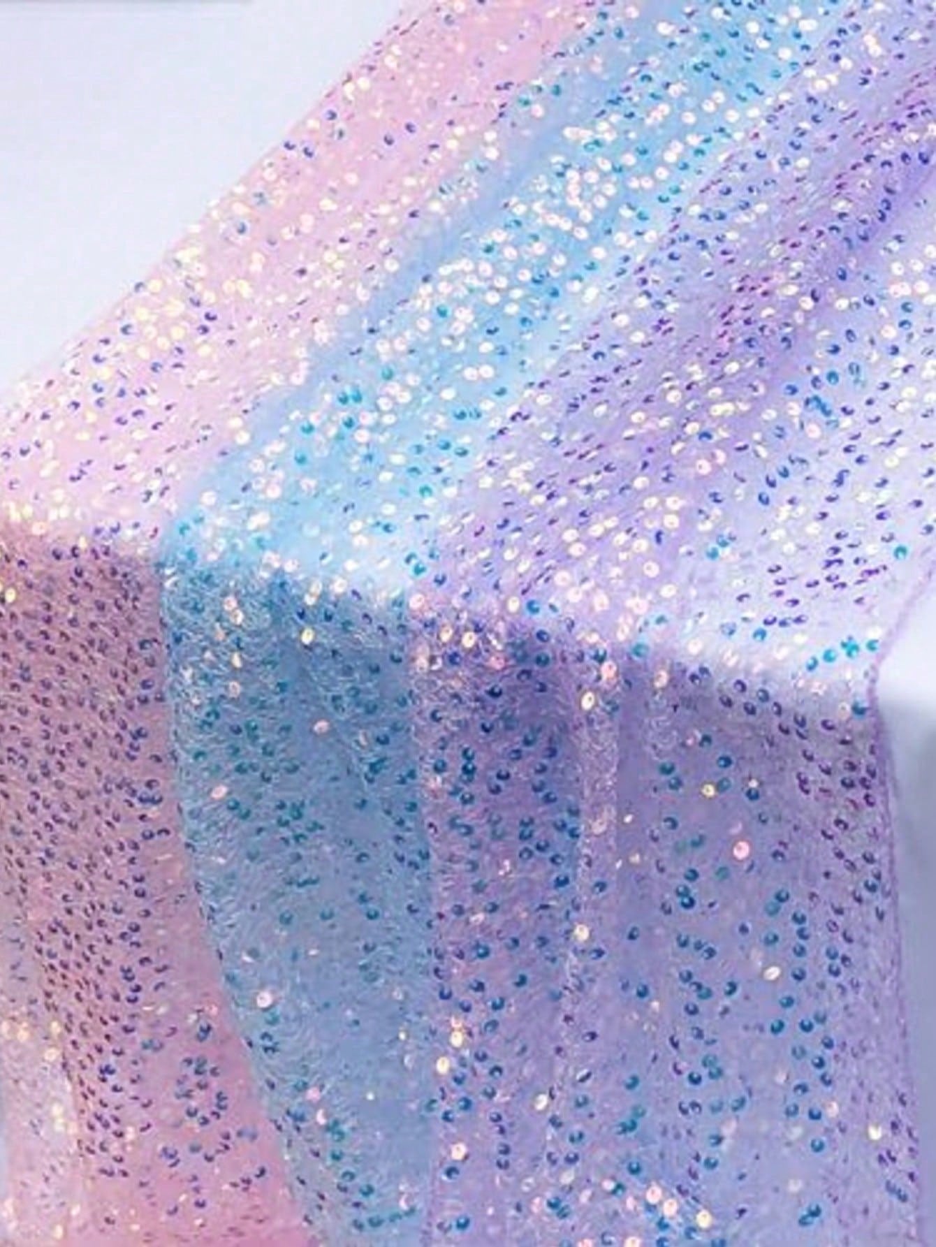 1pc Sequin Table Runner In Pink/Purple/Light Blue/White, Suitable For Baby Shower Party Tablecloth, Rectangular Shiny Sequin Table Decor For Baby Boy Or Girl Birthday Party, Nursery Decor, Baby Shower