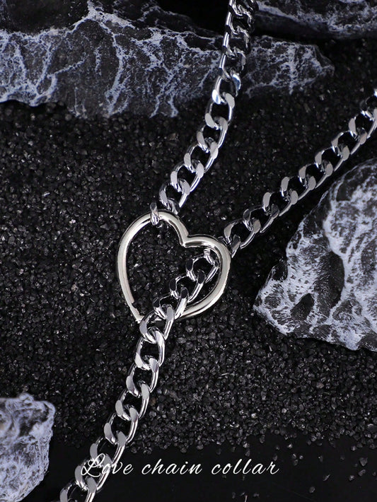1pc Sexy Lingerie Accessory Set, Including Heart-Shaped Necklace, Choker, Necklace, Restraint Strap, Adult Toy Prop, Multi-Layer Tassel Necklace, Perfect For Displaying Charm, Ideal For Dates, Parties