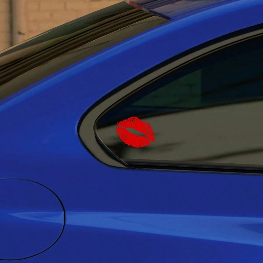 1PC Sexy Lip Print Car Sticker, Waterproof Sticker, Hickey Car And Motorcycle Rear Window, Side Window, Body Sticker