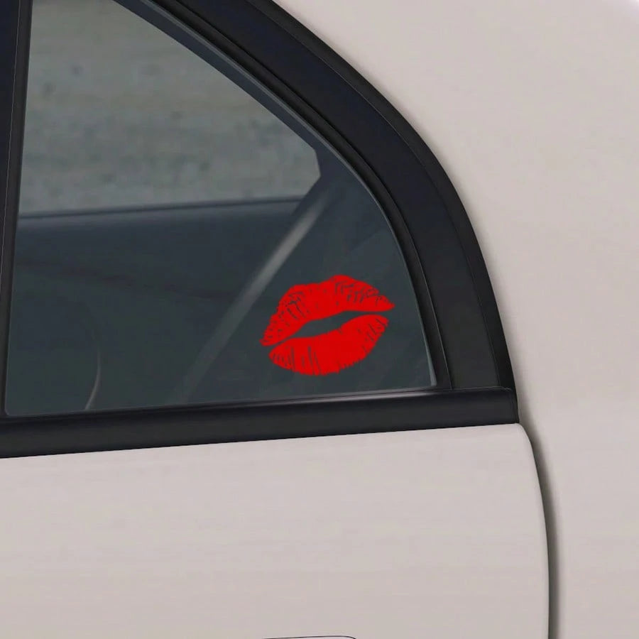 1PC Sexy Lip Print Car Sticker, Waterproof Sticker, Hickey Car And Motorcycle Rear Window, Side Window, Body Sticker