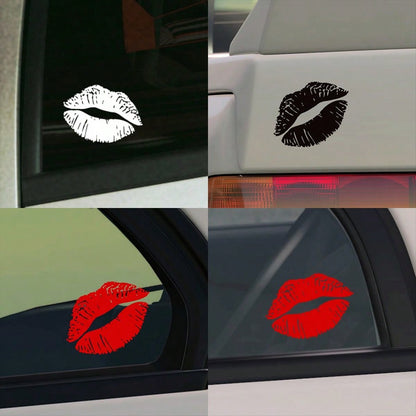 1PC Sexy Lip Print Car Sticker, Waterproof Sticker, Hickey Car And Motorcycle Rear Window, Side Window, Body Sticker