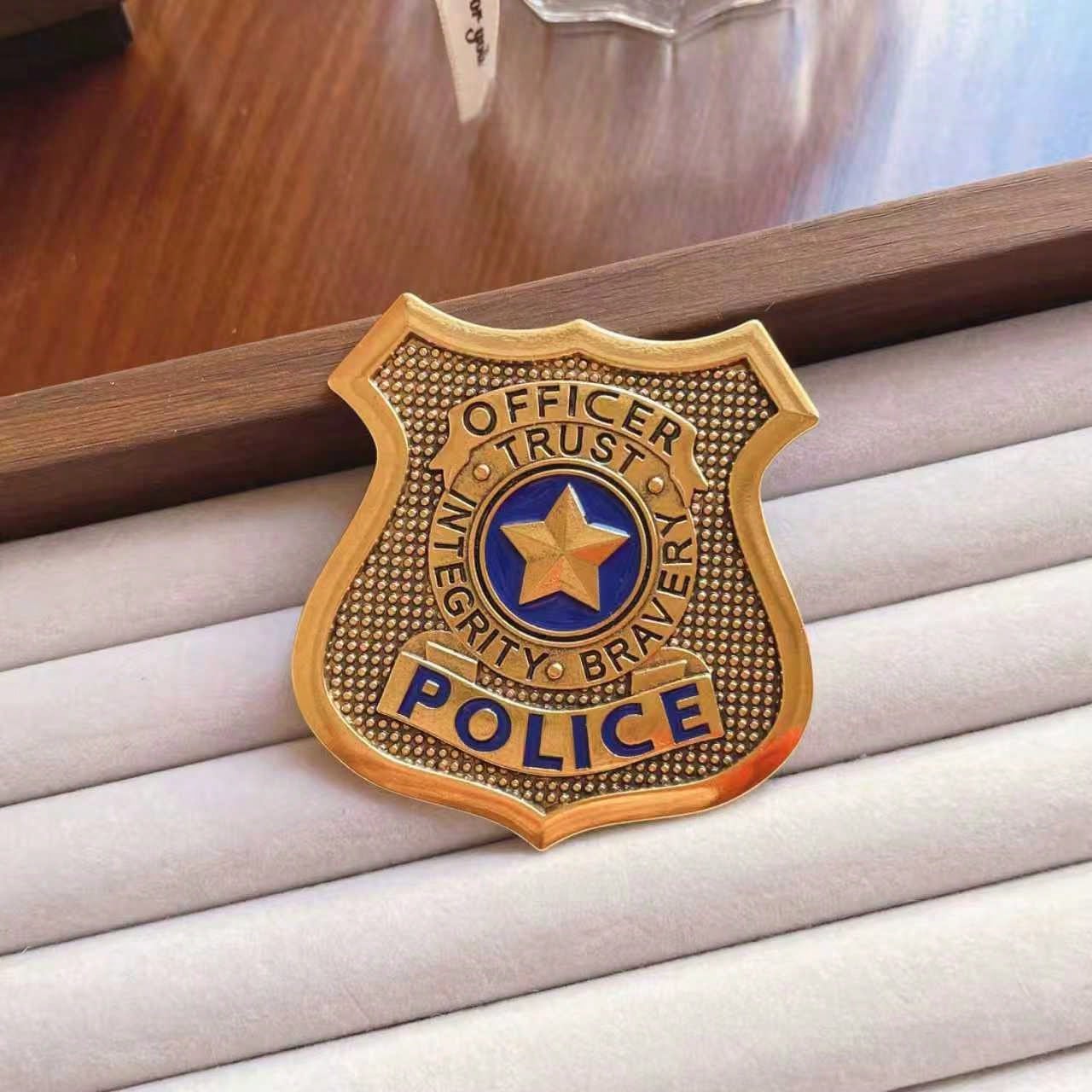 1pc/Sheriff Badge, Girls And Adults Metal Sheriff Badge, Western Police Vest Badge, Deputy Sheriff Badge, Cowboy Party Decoration Badge, Metal