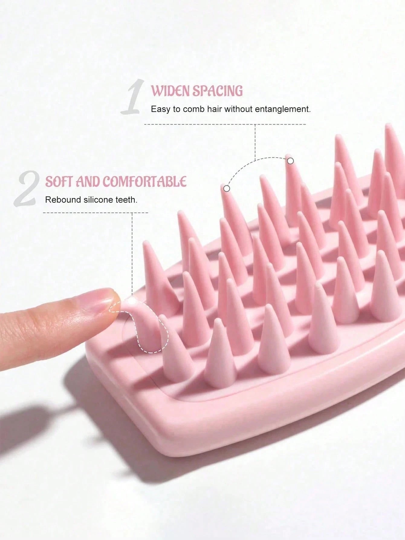 1pc Silicone Scalp Massager Brush With Long Handle, Gentle Exfoliation To Promote Hair Growth And Improve Blood Circulation, Ergonomic Design For Easy Grip And Deep Cleansing, Suitable For Wet Or Dry