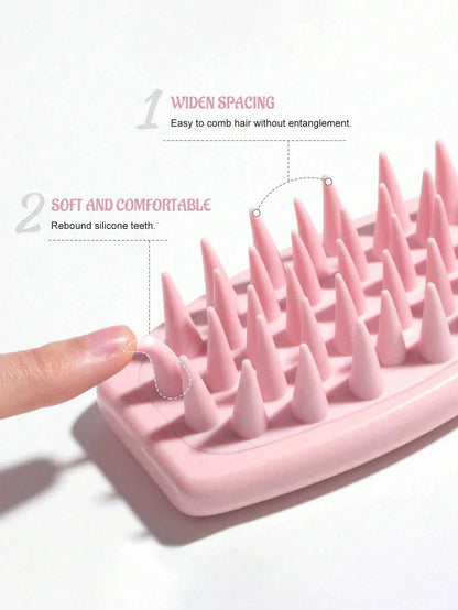 1pc Silicone Scalp Massager Brush With Long Handle, Gentle Exfoliation To Promote Hair Growth And Improve Blood Circulation, Ergonomic Design For Easy Grip And Deep Cleansing, Suitable For Wet Or Dry