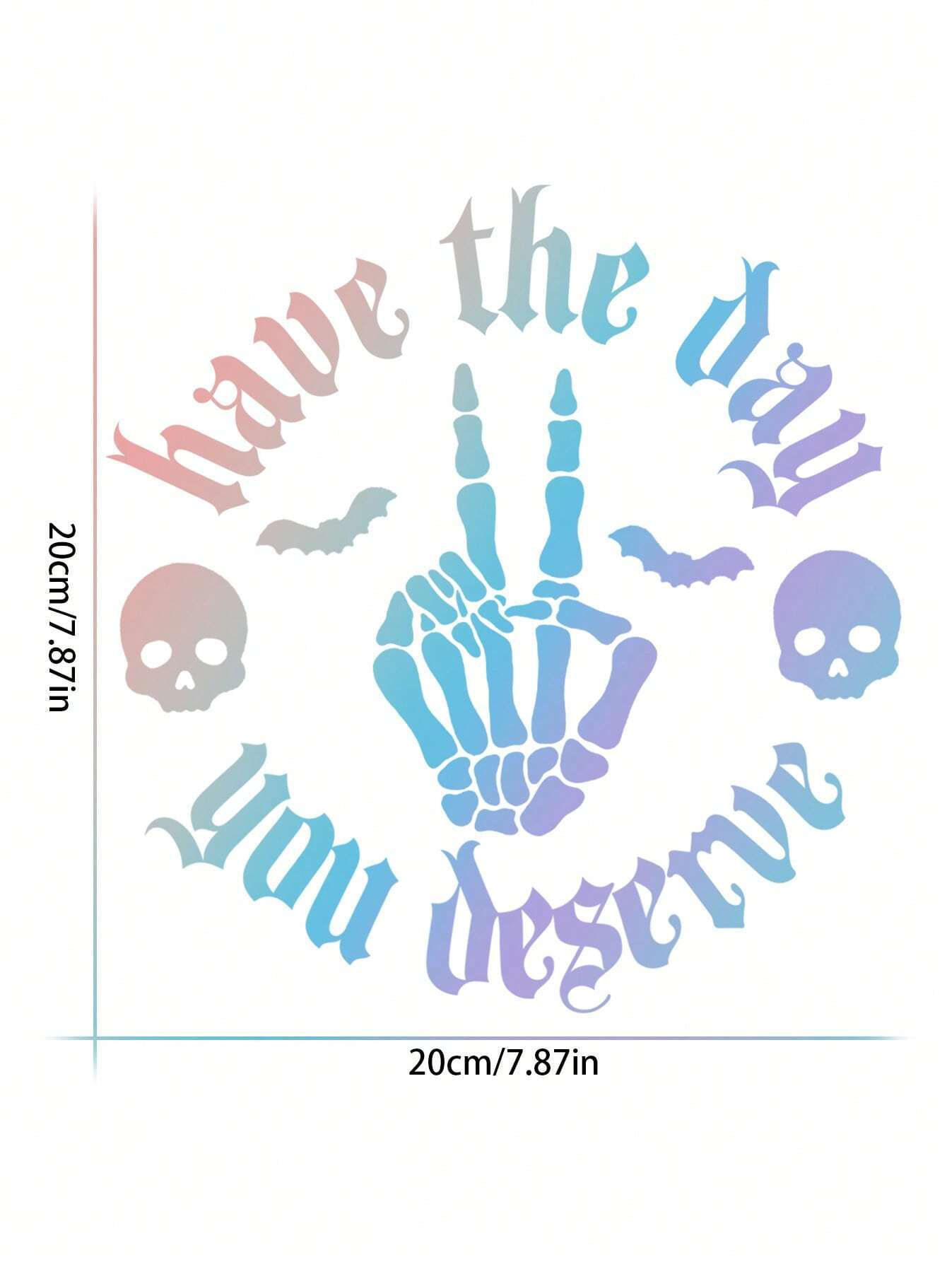 1pc Skeletal Wave Decal, Car Decal, Spooky Car Decals, Wave Decal, Skeleton Hand Decal, Bats Decal, For Girl