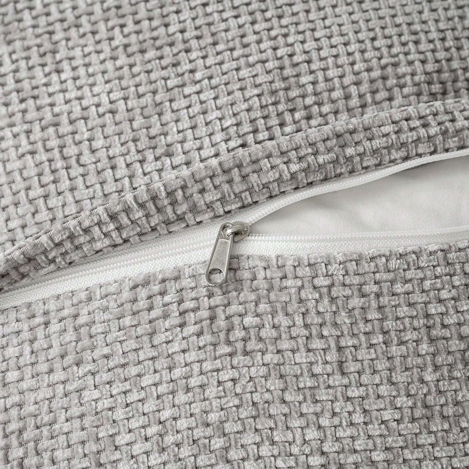 1pc Soft Chenille Cross Texture Pattern Throw Pillow Cover With Wide Trim, Farmhouse Cushion Cover For Home Decor, Sofa, Bedroom, Living Room