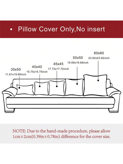 1pc Soft & Comfortable Skin-Friendly Double-Sided Chenille Pillow Cover With Stitched Edges, Navy Blue (Without Filler), Suitable For Sofa And Bed, Spring/Summer