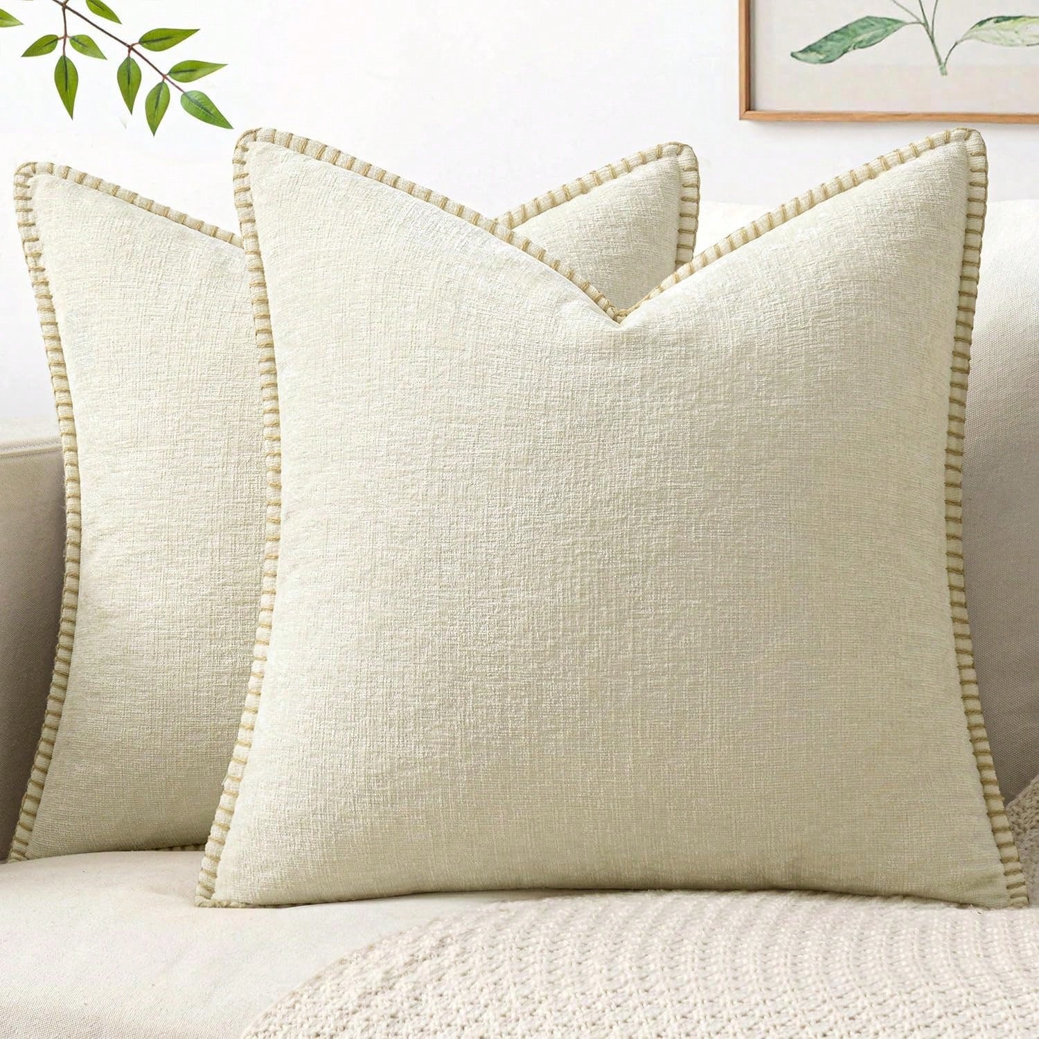 1pc Soft & Comfortable Skin-Friendly Double-Sided Chenille Pillow Cover With Stitched Edges, Navy Blue (Without Filler), Suitable For Sofa And Bed, Spring/Summer