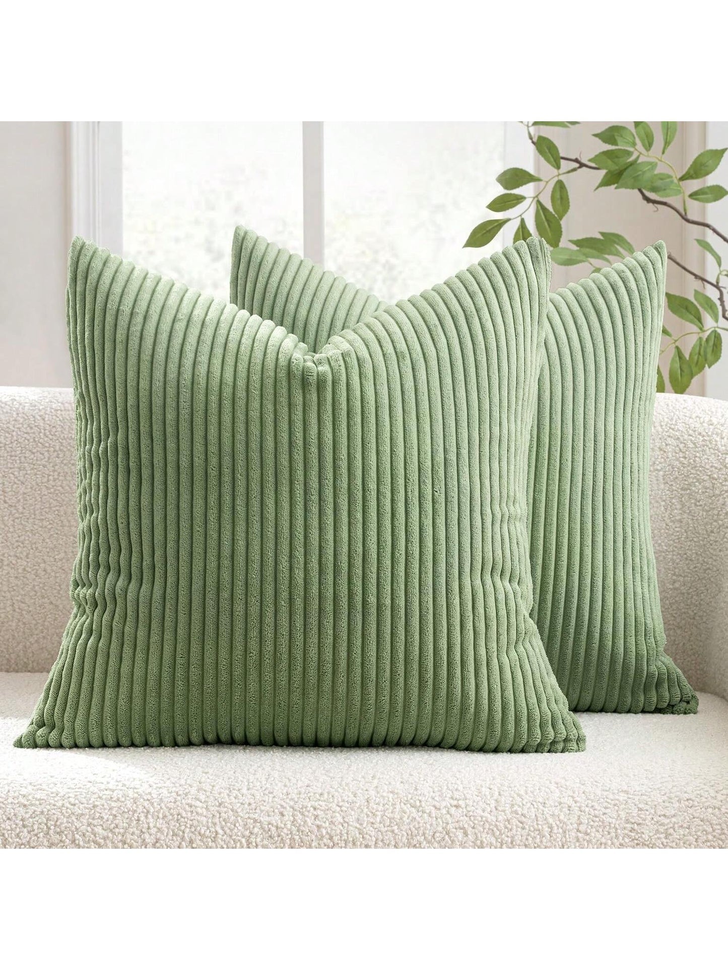 1pc Soft Corduroy Striped Decorative Throw Pillow Case Cover, Square Cushion Cover, Spring/Winter Holiday Home Decor Pillow, Cozy Striped Fabric, Modern Decor For Sofa, Bedroom, Dorm