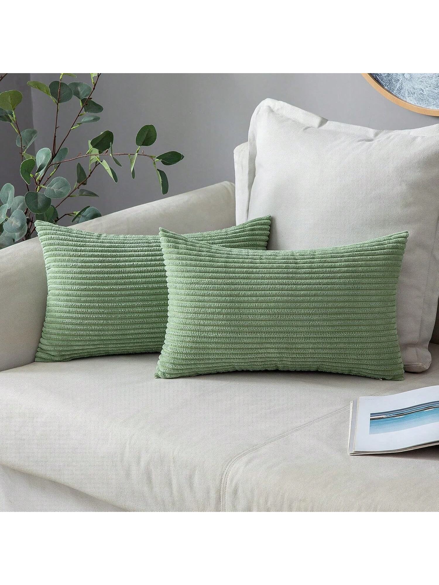 1pc Soft Corduroy Striped Decorative Throw Pillow Case Cover, Square Cushion Cover, Spring/Winter Holiday Home Decor Pillow, Cozy Striped Fabric, Modern Decor For Sofa, Bedroom, Dorm