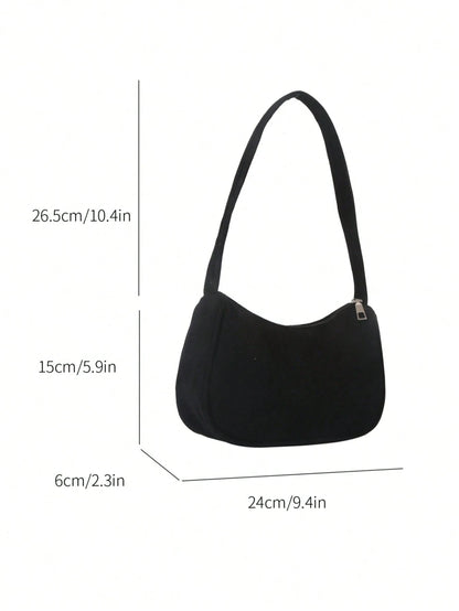 1pc Solid Color Corduroy Zipper Crossbody Bag, Perfect Accessory For Women's Autumn Outfits, Ideal For Valentine's Day