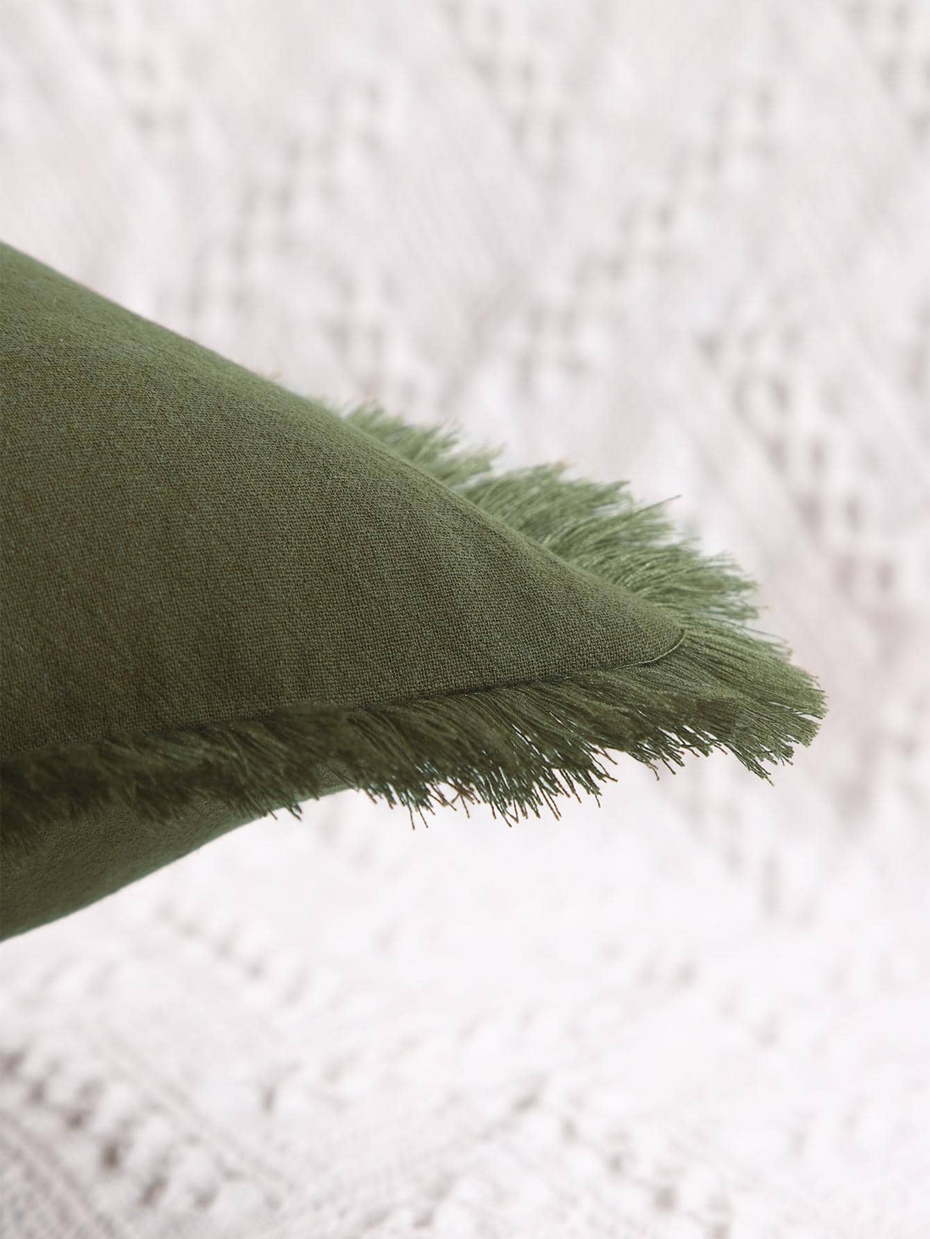 1pc Solid Color Cushion Cover Without Filler, Minimalist Canvas Fringe Trim Decorative Throw Pillow Case For Living Room, Home Decor