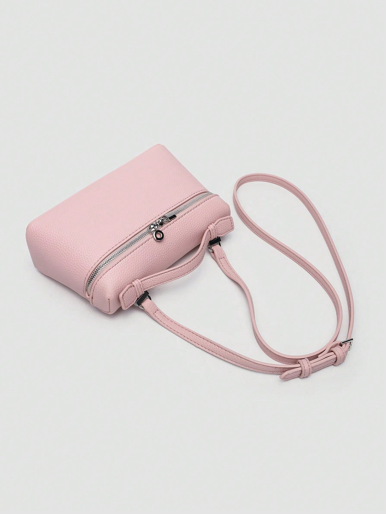 1pc Solid Color Litchi Grain PU Square Shoulder Bag, Small Handbag For Women, Suitable For Daily Fashion Matching, Outings, Shopping,  Pink, Clean Girl Aesthetic