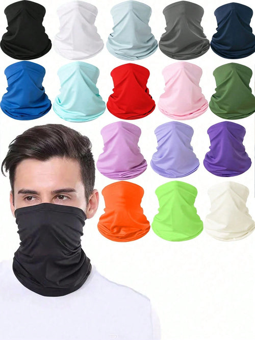 1pc Solid Color Neck Gaiter, Cycling Mask, All-Season Tactical Solid Color Breathable Cycling And Hunting Mask, Summer Running, Hiking, Skiing Sports Neck Scarf, Windproof Mask, Hiking Scarf, Cycling