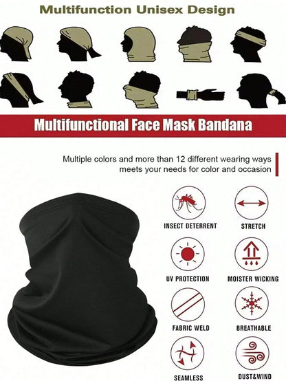 1pc Solid Color Neck Gaiter, Cycling Mask, All-Season Tactical Solid Color Breathable Cycling And Hunting Mask, Summer Running, Hiking, Skiing Sports Neck Scarf, Windproof Mask, Hiking Scarf, Cycling