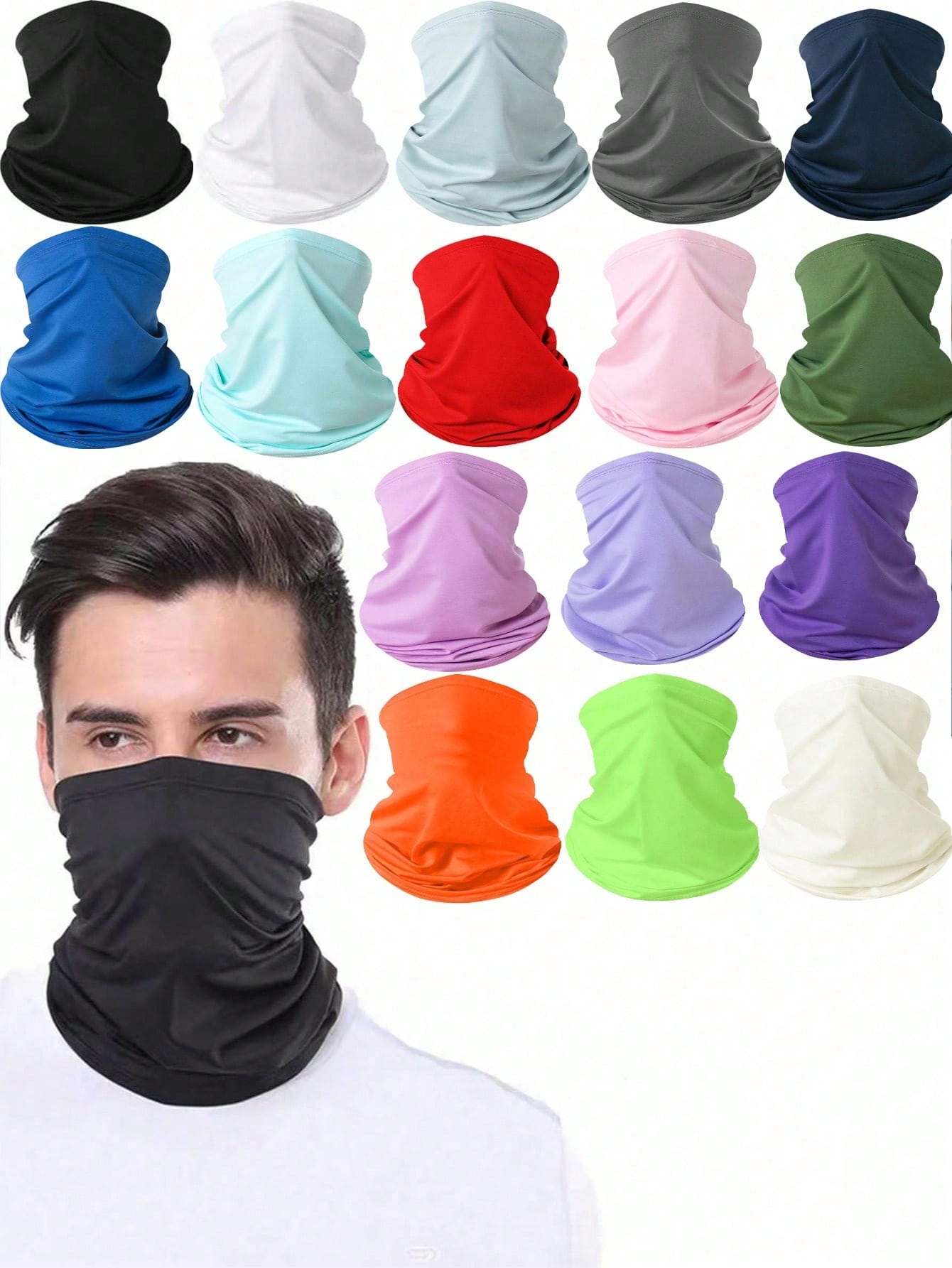 1pc Solid Color Neck Gaiter, Cycling Mask, All-Season Tactical Solid Color Breathable Cycling And Hunting Mask, Summer Running, Hiking, Skiing Sports Neck Scarf, Windproof Mask, Hiking Scarf, Cycling