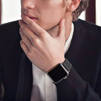 1pc Stainless Steel Magnetic Metal Watch Band Compatible With Apple Smartwatch 40mm 41mm 38mm 42mm 44mm 45mm 46mm 49mm Fashionable Adjustable Milanese Strap Compatible With Apple Watch I-Watch Series