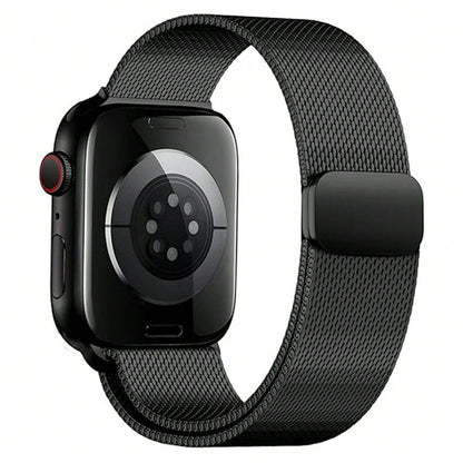 1pc Stainless Steel Magnetic Metal Watch Band Compatible With Apple Smartwatch 40mm 41mm 38mm 42mm 44mm 45mm 46mm 49mm Fashionable Adjustable Milanese Strap Compatible With Apple Watch I-Watch Series