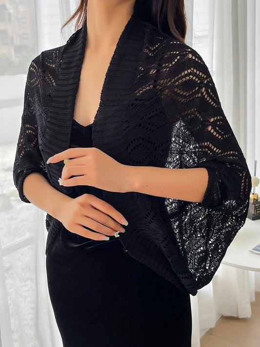 1pc Stylish Hollow Out Shawl For Daily Life Ideal For Going Out & Dressing Up Your Look
