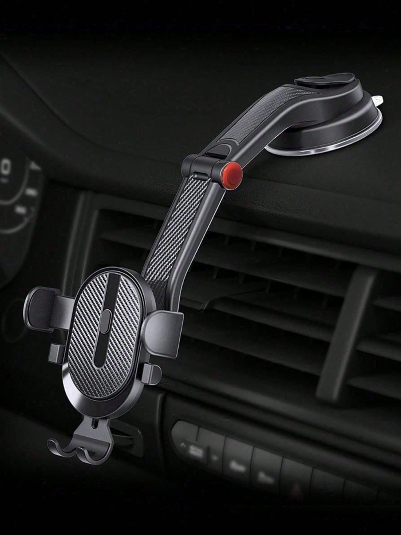 1pc Suction Cup Car Phone Holder, Mobile Smartphone Holder, Tablet Car Mount, Suitable For Dashboard And Windshield, With Extendable Arm And One-Click Release, Easy Installation