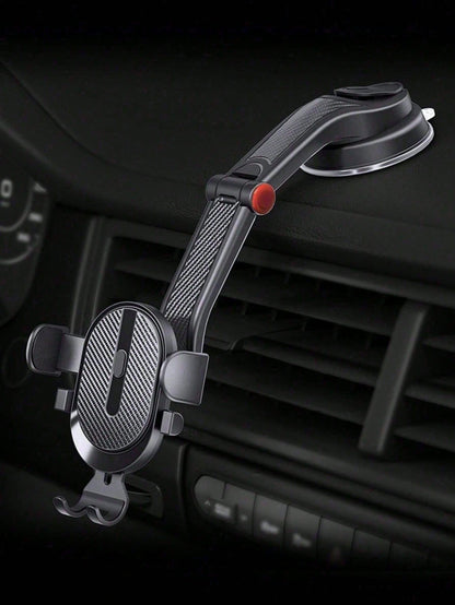 1pc Suction Cup Car Phone Holder, Mobile Smartphone Holder, Tablet Car Mount, Suitable For Dashboard And Windshield, With Extendable Arm And One-Click Release, Easy Installation