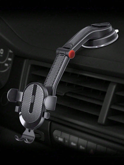 1pc Suction Cup Car Phone Holder, Mobile Smartphone Holder, Tablet Car Mount, Suitable For Dashboard And Windshield, With Extendable Arm And One-Click Release, Easy Installation