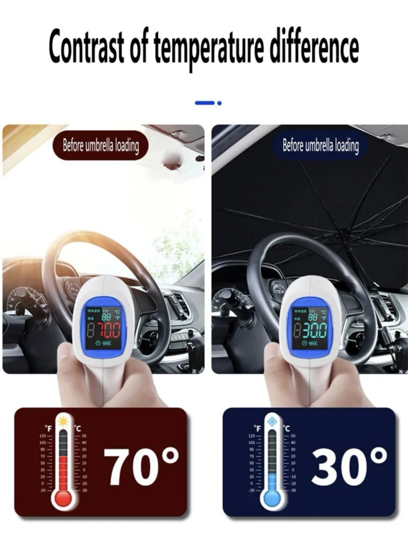 1pc Sun Protection Car Umbrella For Summer