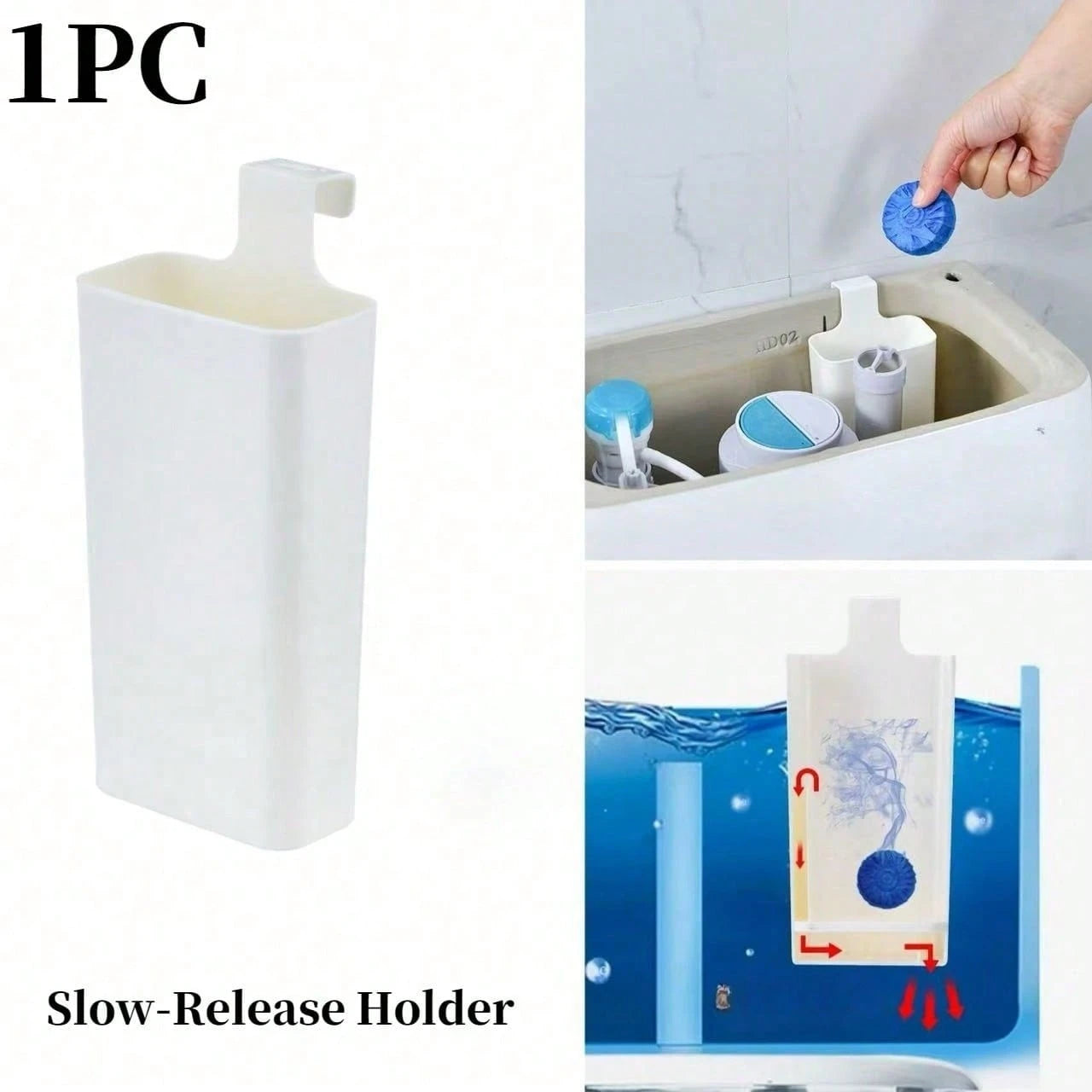 1pc Toilet Tank Cleaner Holder, Modern Style Plastic Self-Cleaning Replacement Shell, Long-Lasting Slow-Release Anti-Corrosion Toilet Cleaning Ball Container, Without Cleaning Liquid, Essential Bathro